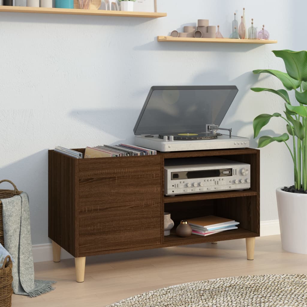 Record Cabinet Brown Oak 84.5x38x48 cm Engineered Wood