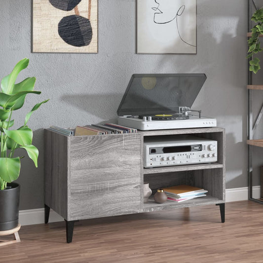 Record Cabinet Grey Sonoma 84.5x38x48 cm Engineered Wood