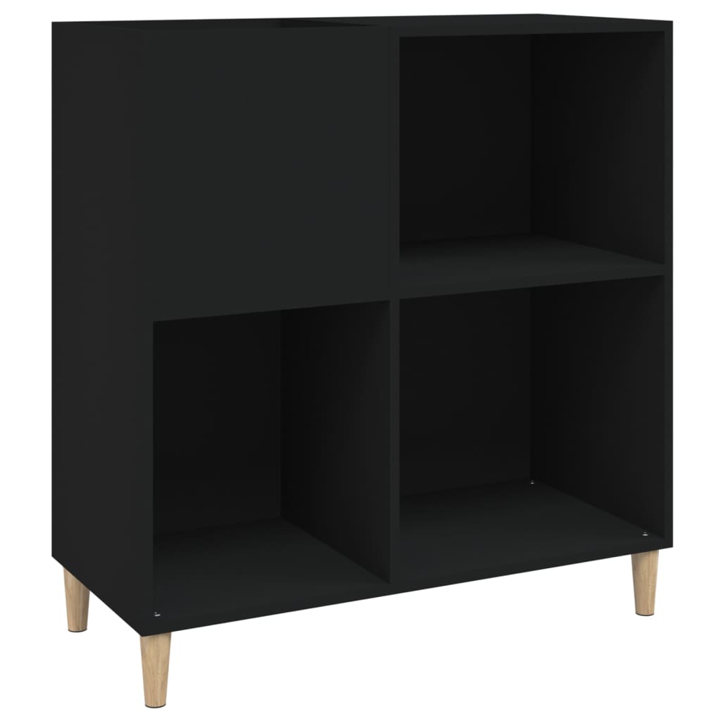 Record Cabinet Black 84.5x38x89 cm Engineered Wood