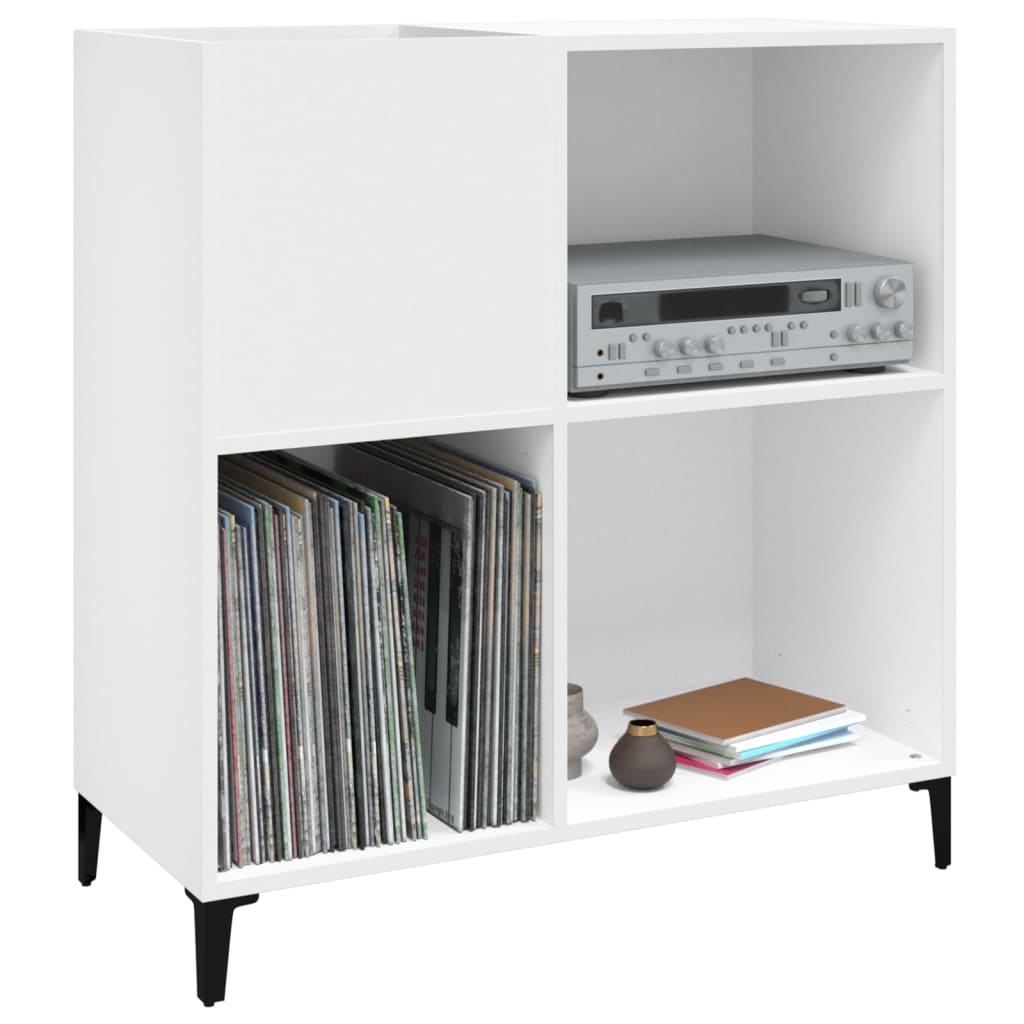 Record Cabinet White 84.5x38x89 cm Engineered Wood