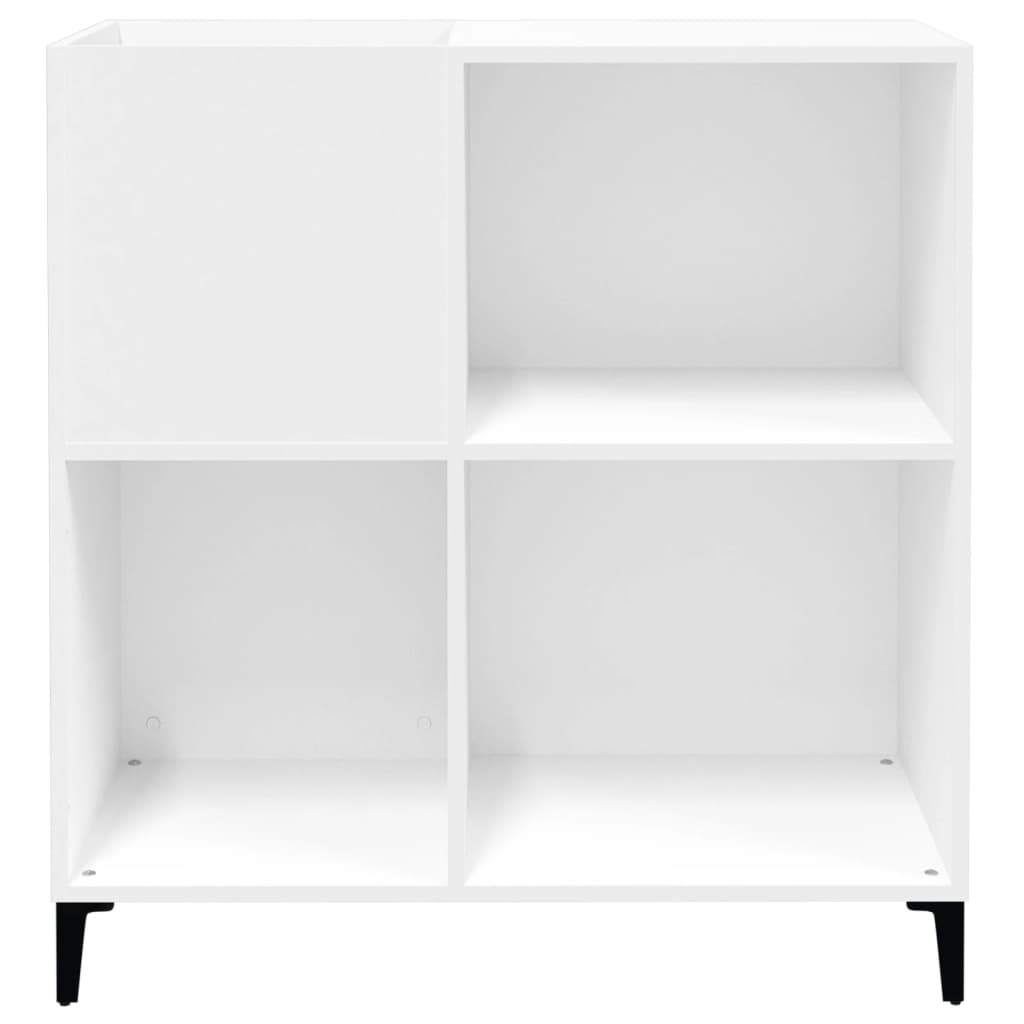 Record Cabinet White 84.5x38x89 cm Engineered Wood