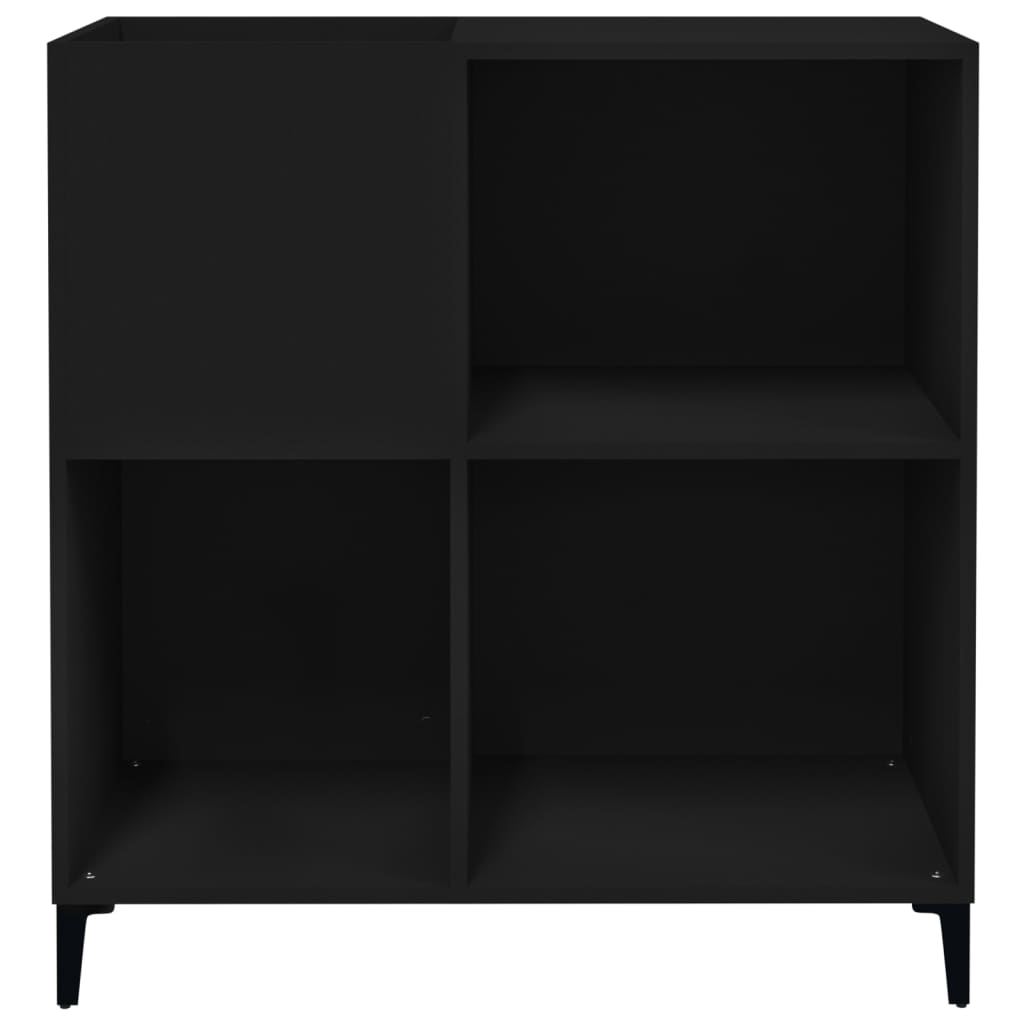 Record Cabinet Black 84.5x38x89 cm Engineered Wood