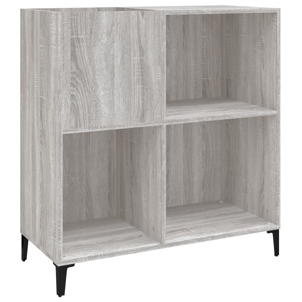 Record Cabinet Grey Sonoma 84.5x38x89 cm Engineered Wood