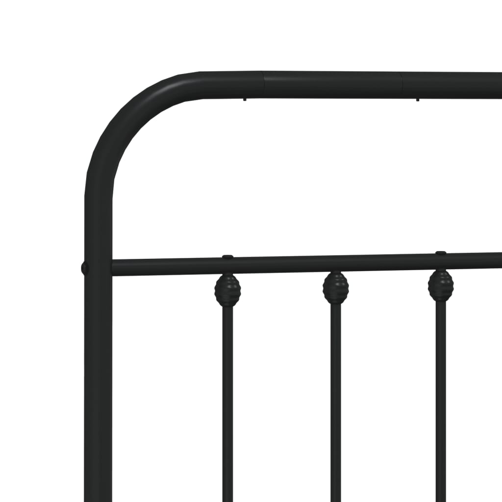 Metal Bed Frame without Mattress with Headboard Black 140x200 cm