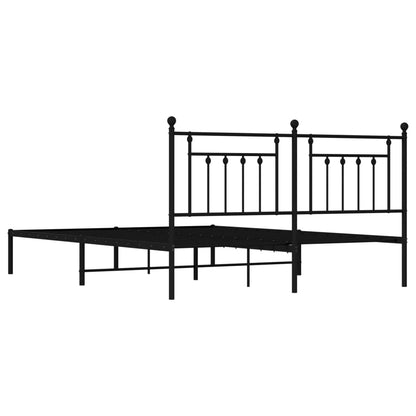 Metal Bed Frame without Mattress with Headboard Black 160x200 cm