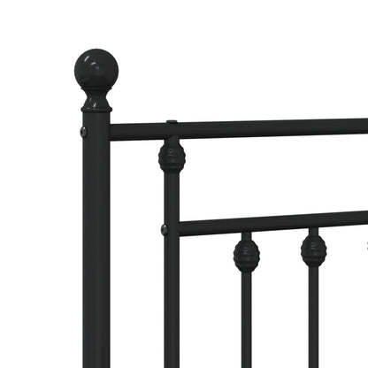 Metal Bed Frame without Mattress with Headboard Black 160x200 cm