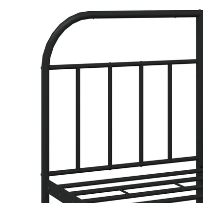 Metal Bed Frame without Mattress with Headboard Black 140x200 cm