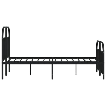 Metal Bed Frame with Headboard and Footboard Black 120x200 cm