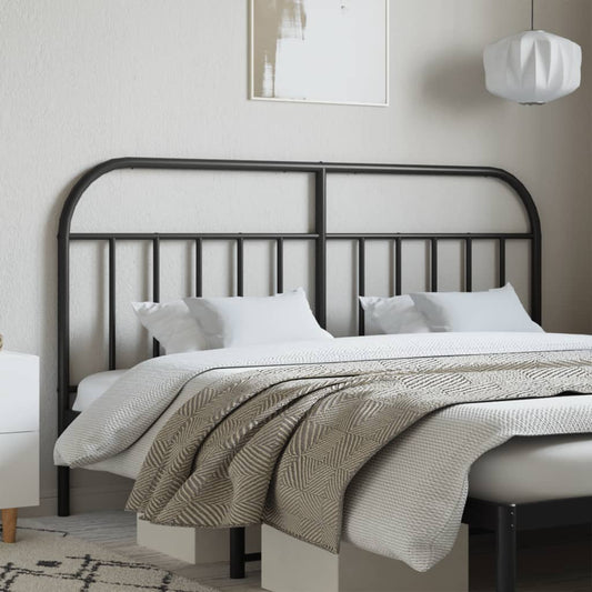 Metal Headboard Black 180 cm