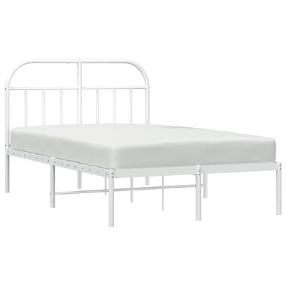 Metal Bed Frame without Mattress with Headboard White 120x200 cm