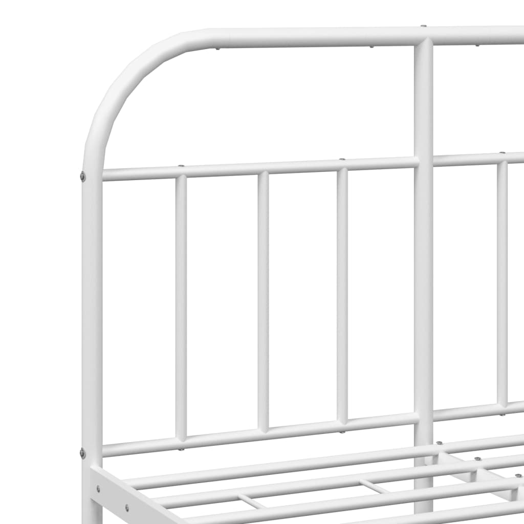 Metal Bed Frame without Mattress with Headboard White 120x200 cm