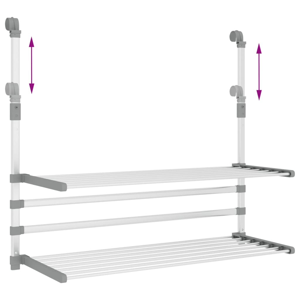 Drying Rack for Balcony 89x25x(60-95) cm Aluminium