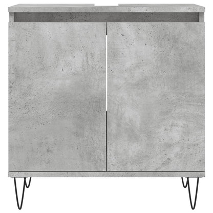 3 Piece Bathroom Cabinet Set Concrete Grey Engineered Wood