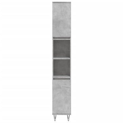 3 Piece Bathroom Cabinet Set Concrete Grey Engineered Wood