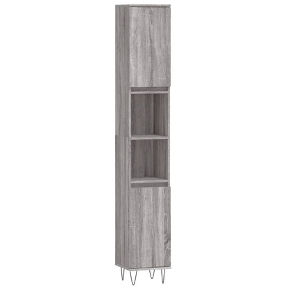 3 Piece Bathroom Cabinet Set Grey Sonoma Engineered Wood