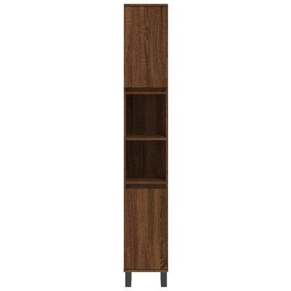 3 Piece Bathroom Cabinet Set Brown Oak Engineered Wood