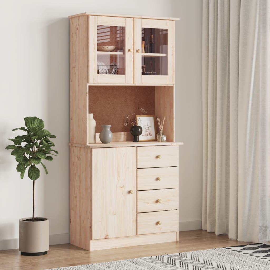 Highboard ALTA 77x35x165 cm Solid Wood Pine