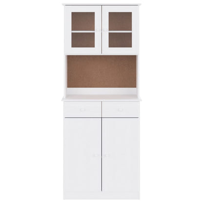 Highboard ALTA White 77x35x188 cm Solid Wood Pine