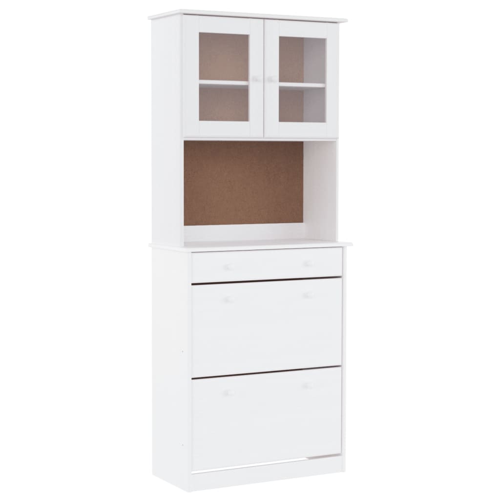 Highboard ALTA White 77x35x188cm Solid Wood Pine