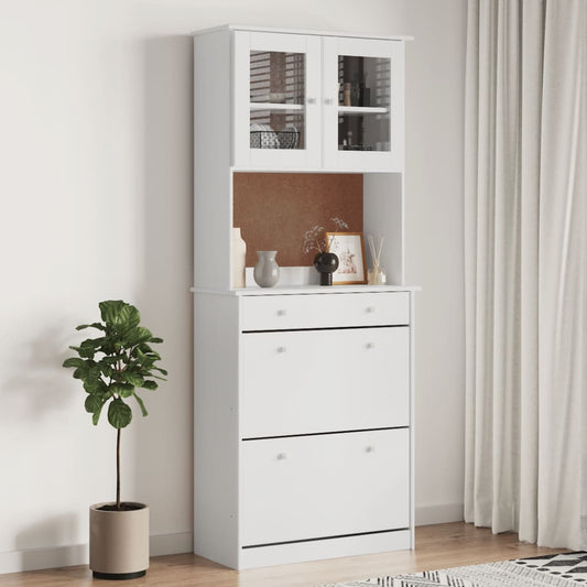 Highboard ALTA White 77x35x188cm Solid Wood Pine