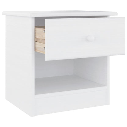 Bedside Cabinet ALTA White 41x35x41 cm Solid Wood Pine