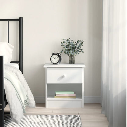 Bedside Cabinet ALTA White 41x35x41 cm Solid Wood Pine