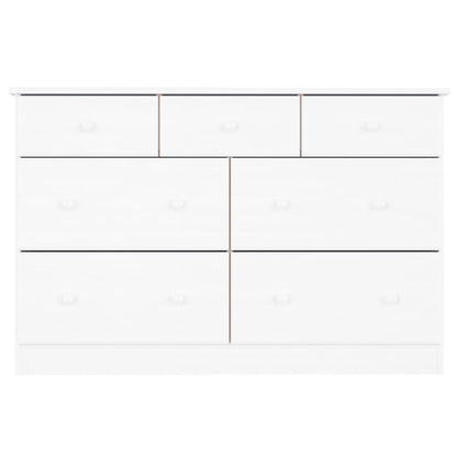 Chest of Drawers ALTA White 112x35x73 cm Solid Wood Pine