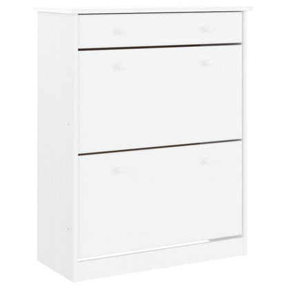 Shoe Cabinet ALTA White 77x35x96 cm Solid Wood Pine