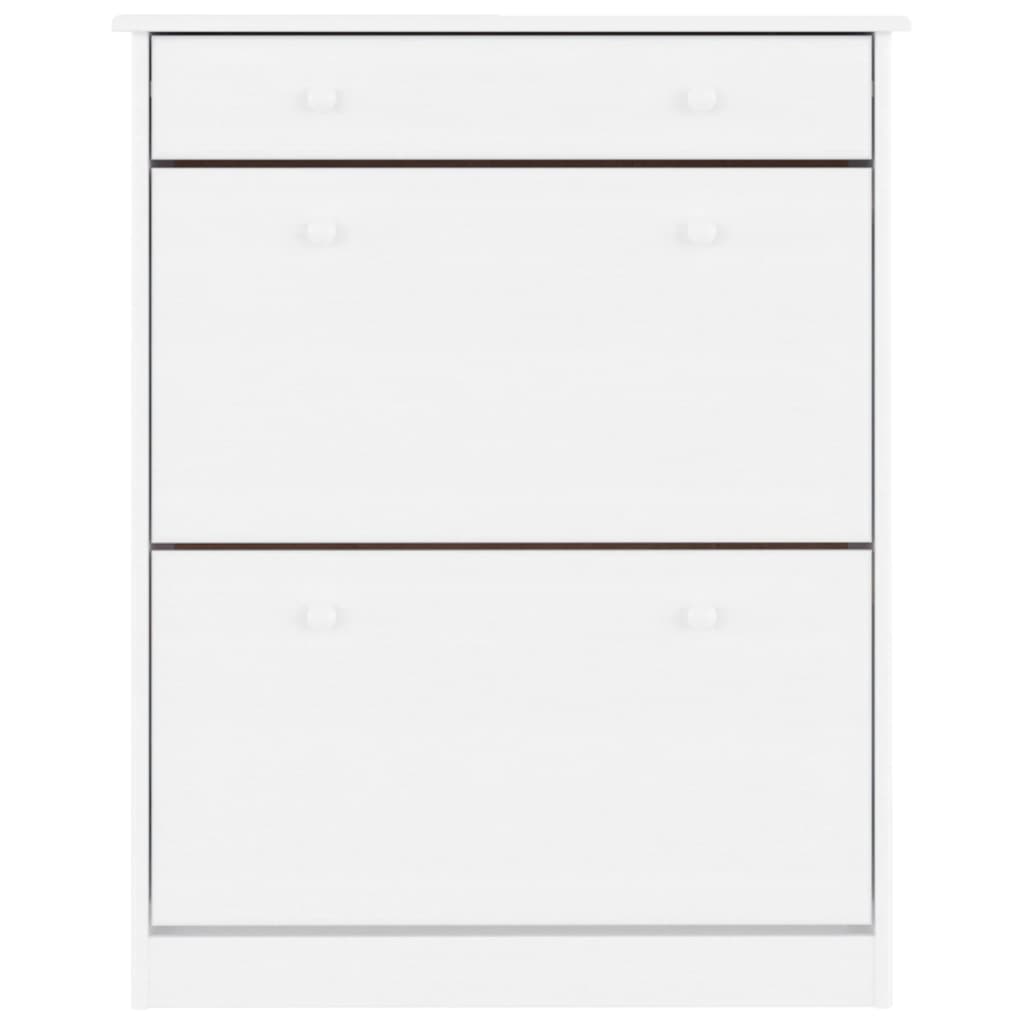 Shoe Cabinet ALTA White 77x35x96 cm Solid Wood Pine