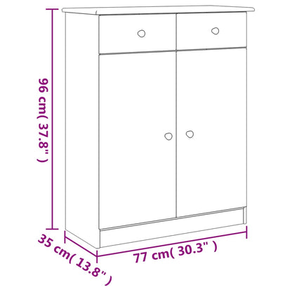 Shoe Cabinet ALTA 77x35x96 cm Solid Wood Pine