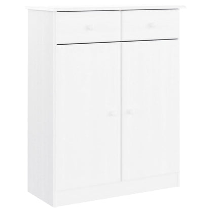 Shoe Cabinet ALTA White 77x35x96 cm Solid Wood Pine