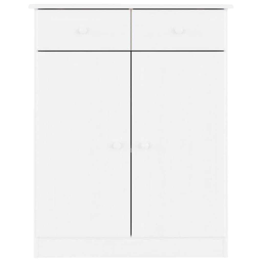 Shoe Cabinet ALTA White 77x35x96 cm Solid Wood Pine