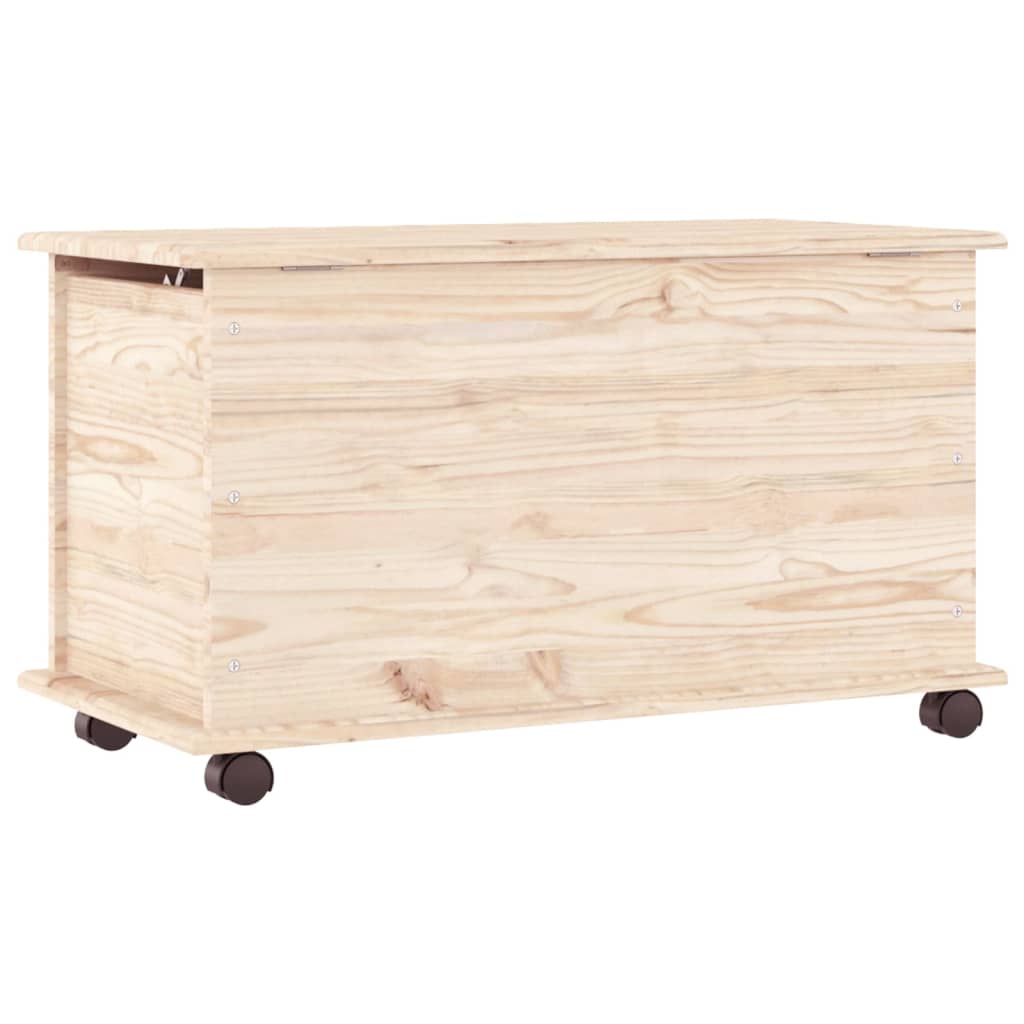 Storage Chest with Wheels ALTA 73x39.5x44 cm Solid Wood Pine