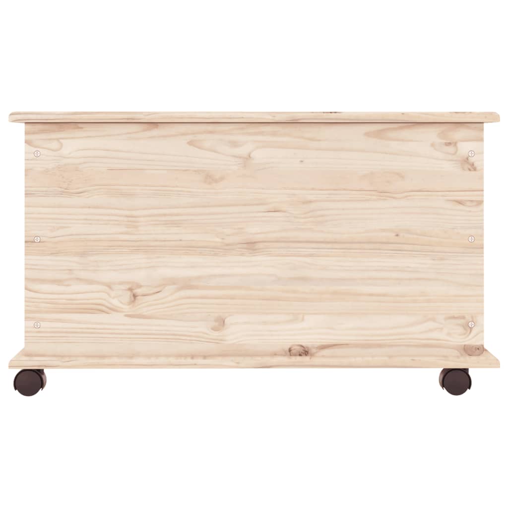 Storage Chest with Wheels ALTA 73x39.5x44 cm Solid Wood Pine