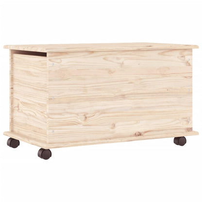 Storage Chest with Wheels ALTA 73x39.5x44 cm Solid Wood Pine