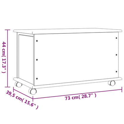 Storage Chest with Wheels ALTA 73x39.5x44 cm Solid Wood Pine