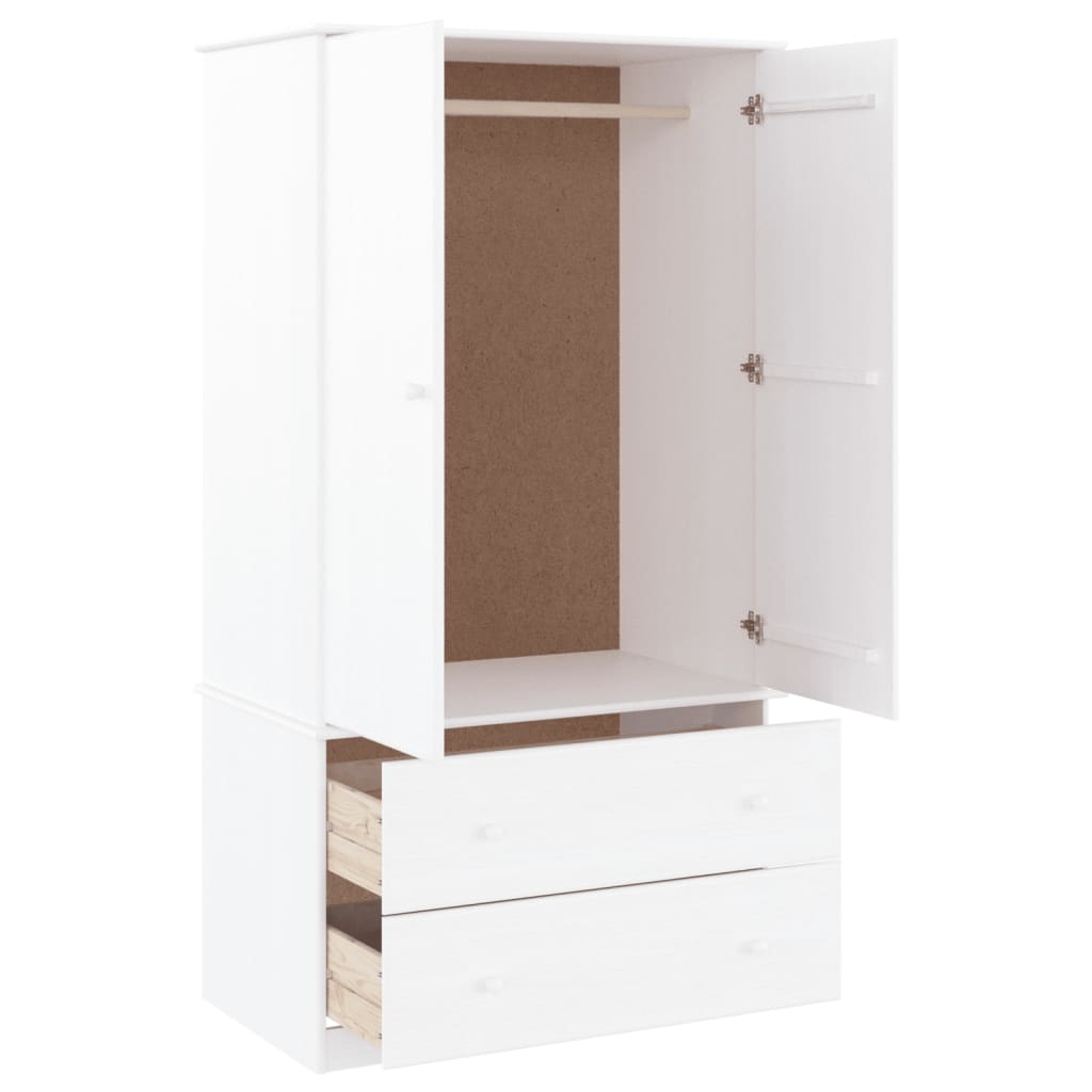 Wardrobe ALTA White 90x55x170 cm Solid Wood Pine