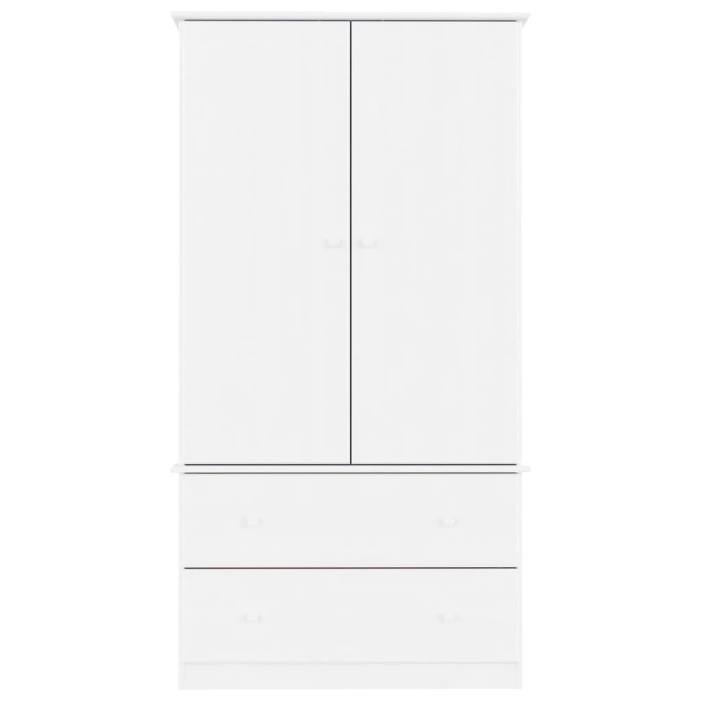 Wardrobe ALTA White 90x55x170 cm Solid Wood Pine