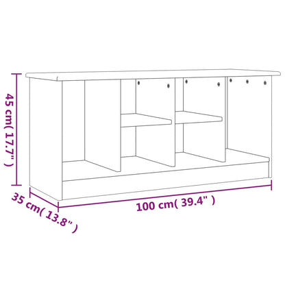 Shoe Bench ALTA White 100x35x45 cm Solid Wood Pine