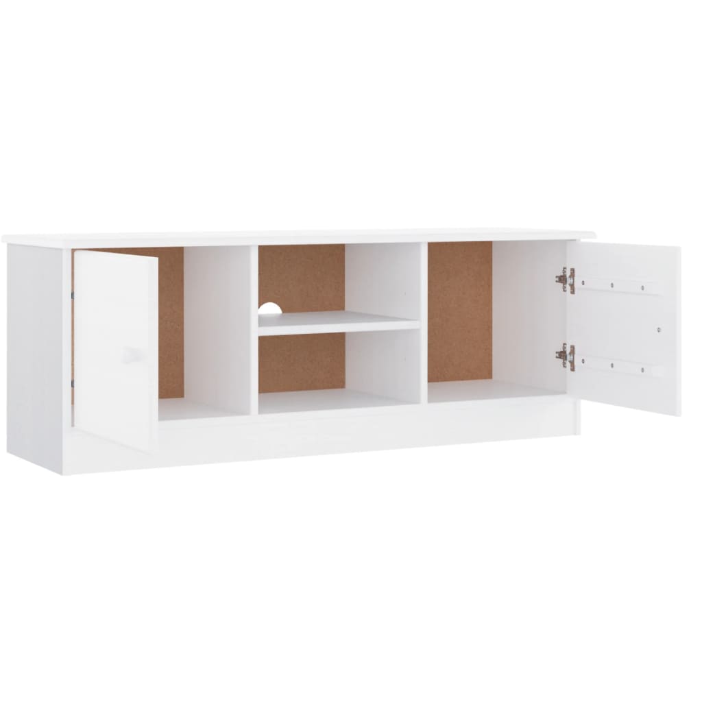 TV Cabinet ALTA White 112x35x41 cm Solid Wood Pine