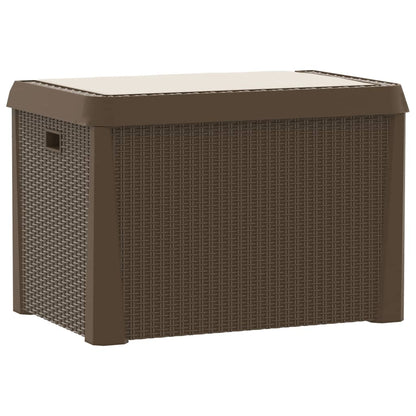 Garden Storage Box with Seat Cushion Brown 125 L PP