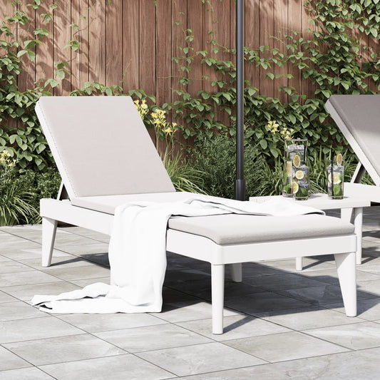 Sun Lounger White 186x60x29 cm PP