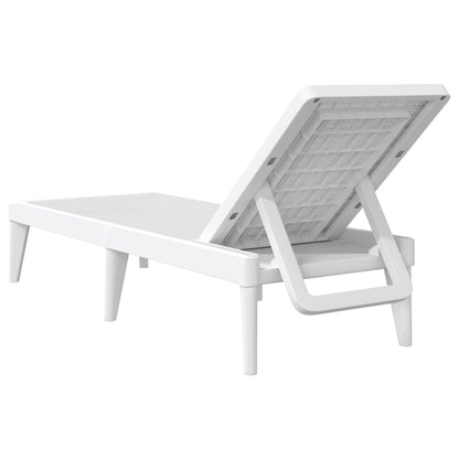 Sun Lounger White 186x60x29 cm PP