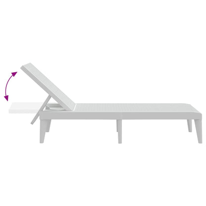 Sun Lounger White 186x60x29 cm PP