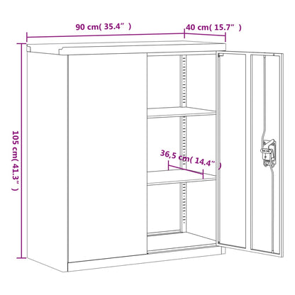 File Cabinet Anthracite 90x40x105 cm Steel