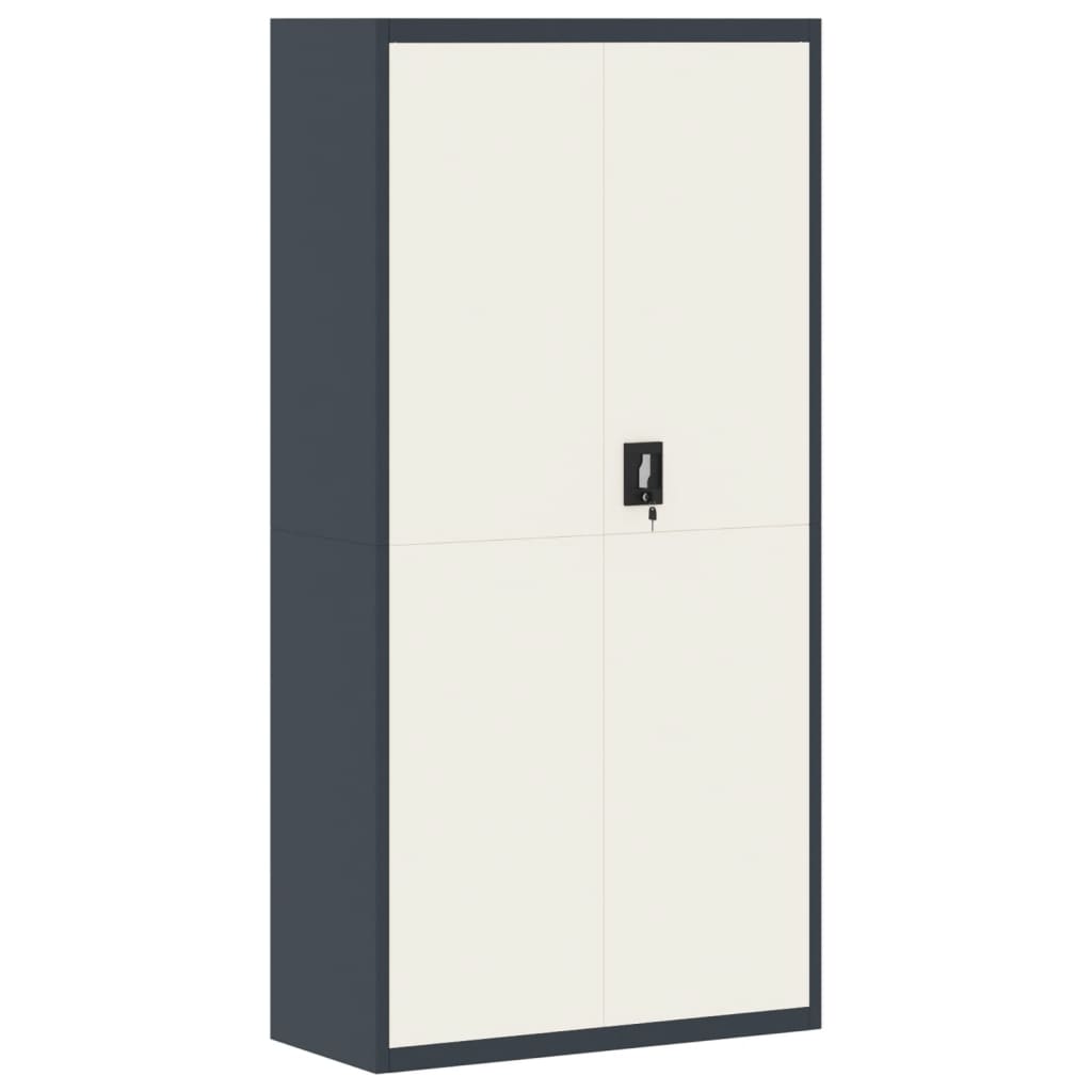 File Cabinet Anthracite and White 90x40x180 cm Steel