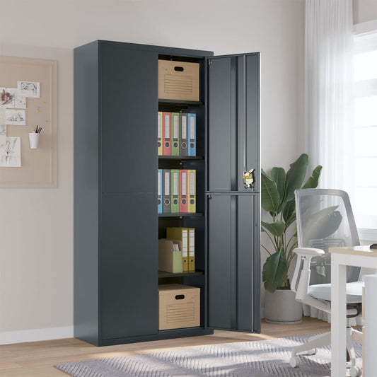 File Cabinet Anthracite 90x40x200 cm Steel