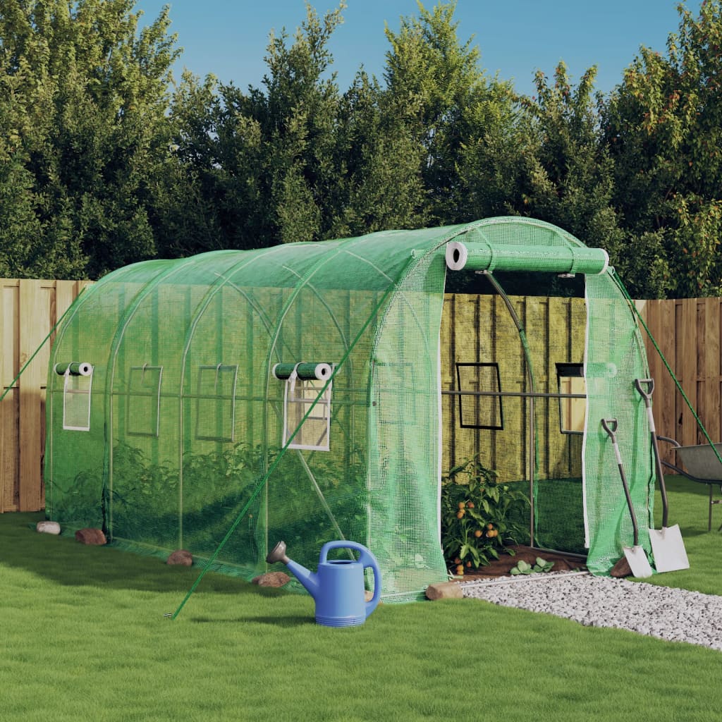 Greenhouse with Steel Frame Green 8 m² 4x2x2 m