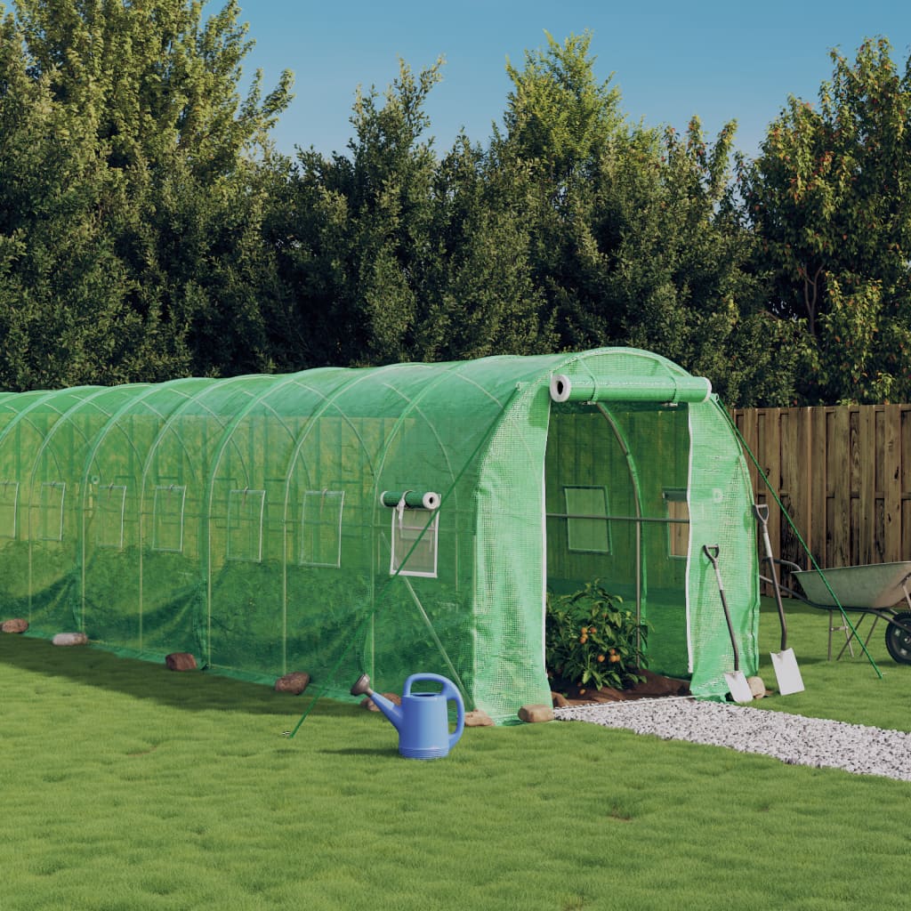 Greenhouse with Steel Frame Green 20 m² 10x2x2 m