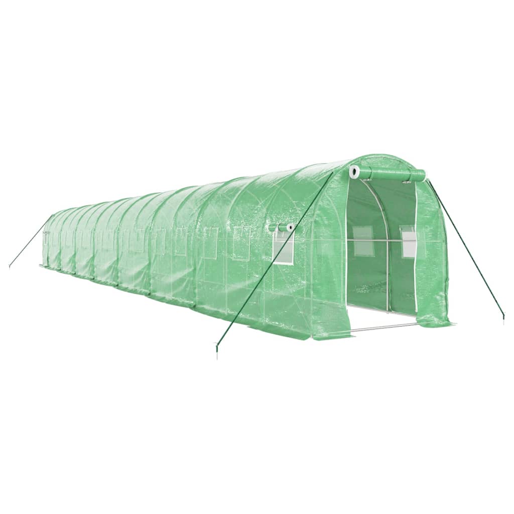 Greenhouse with Steel Frame Green 32 m² 16x2x2 m